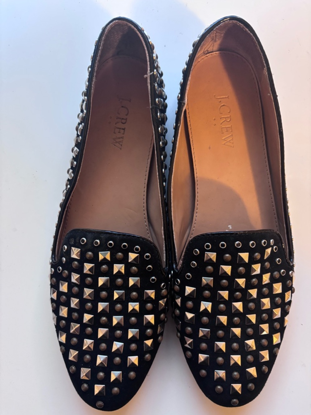 J. Crew Black Studded Leather Loafers